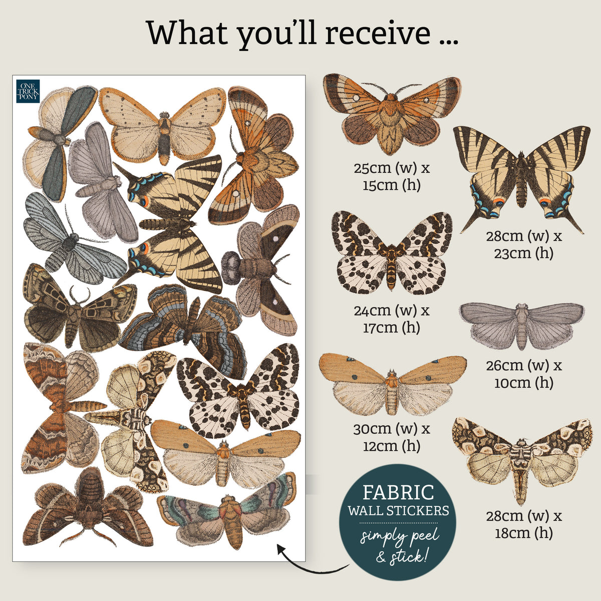 Vintage Butterfly Etching Peel and Stick Fabric Wall Stickers