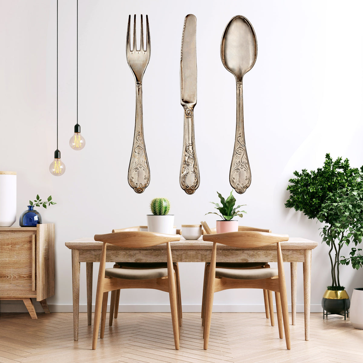 Antique Cutlery Fabric Wall Stickers