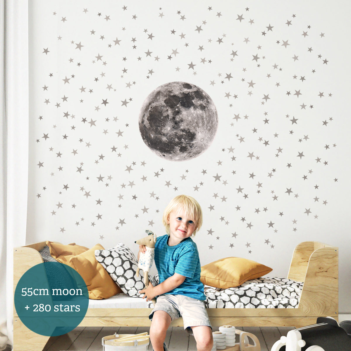 Moon &amp; Stars Wall Sticker