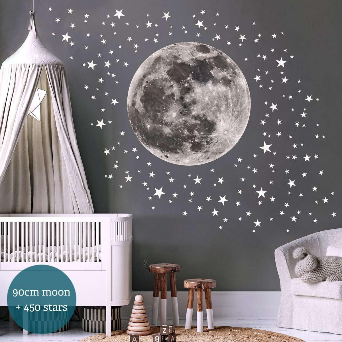 Moon &amp; Stars Wall Sticker