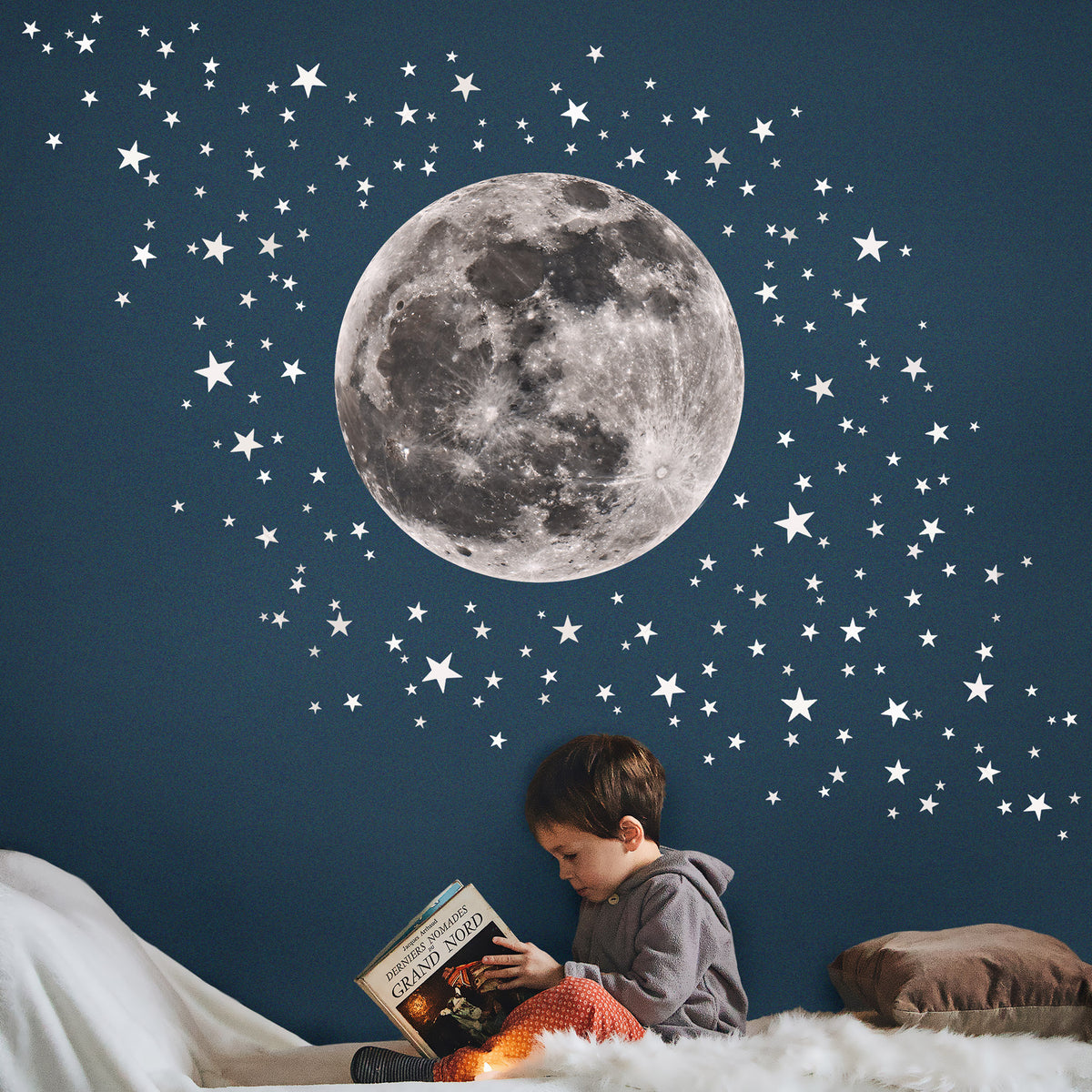 Moon &amp; Stars Wall Sticker