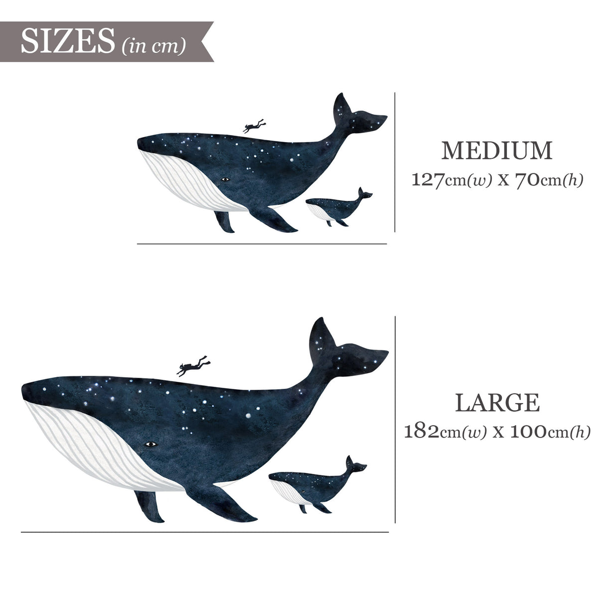 The Whale and the Diver Fabric Wall Sticker