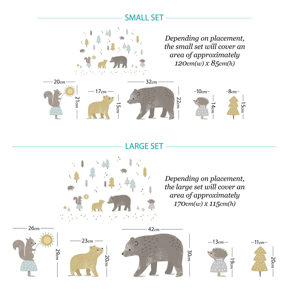 Bears in the Forest Wall Sticker