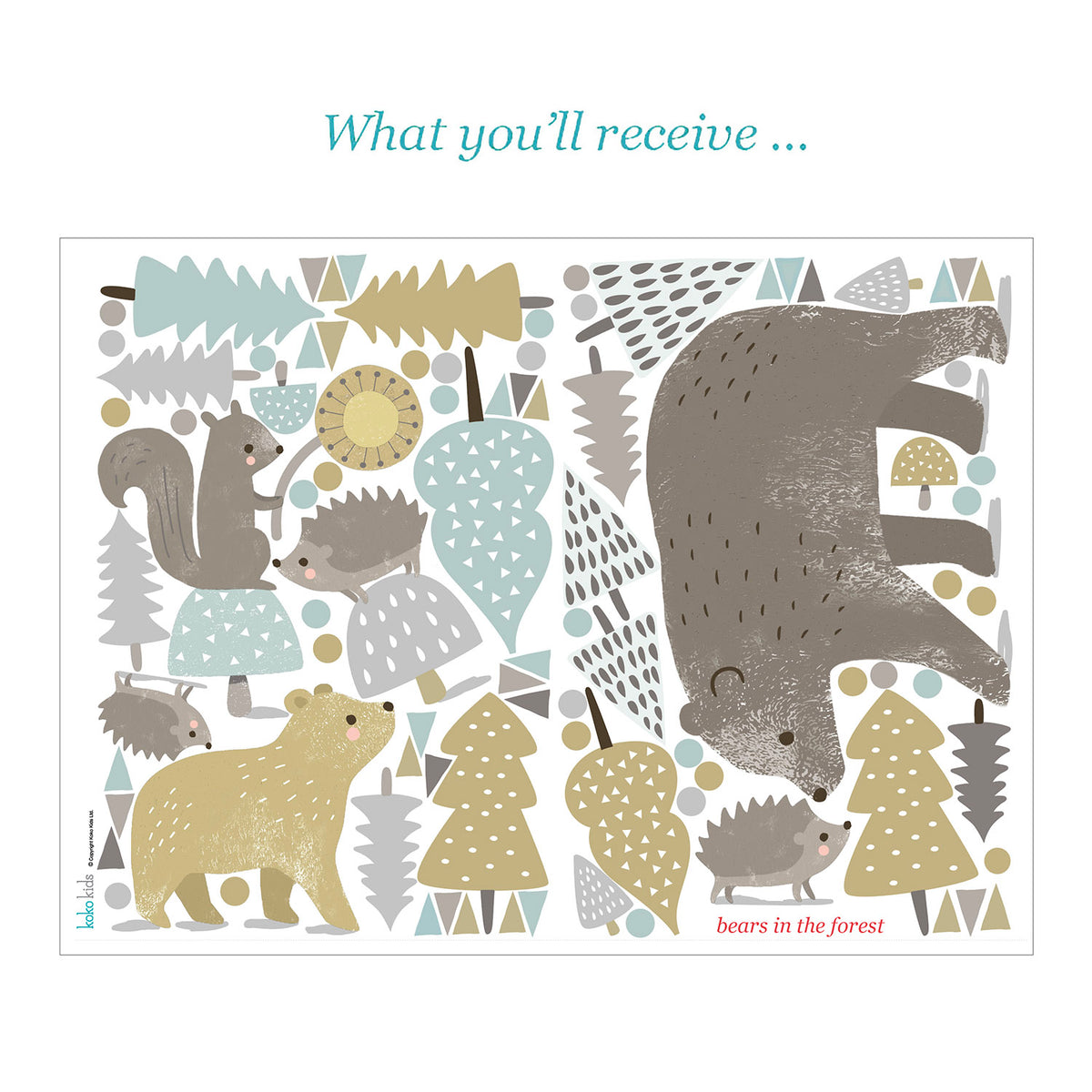Bears in the Forest Wall Sticker
