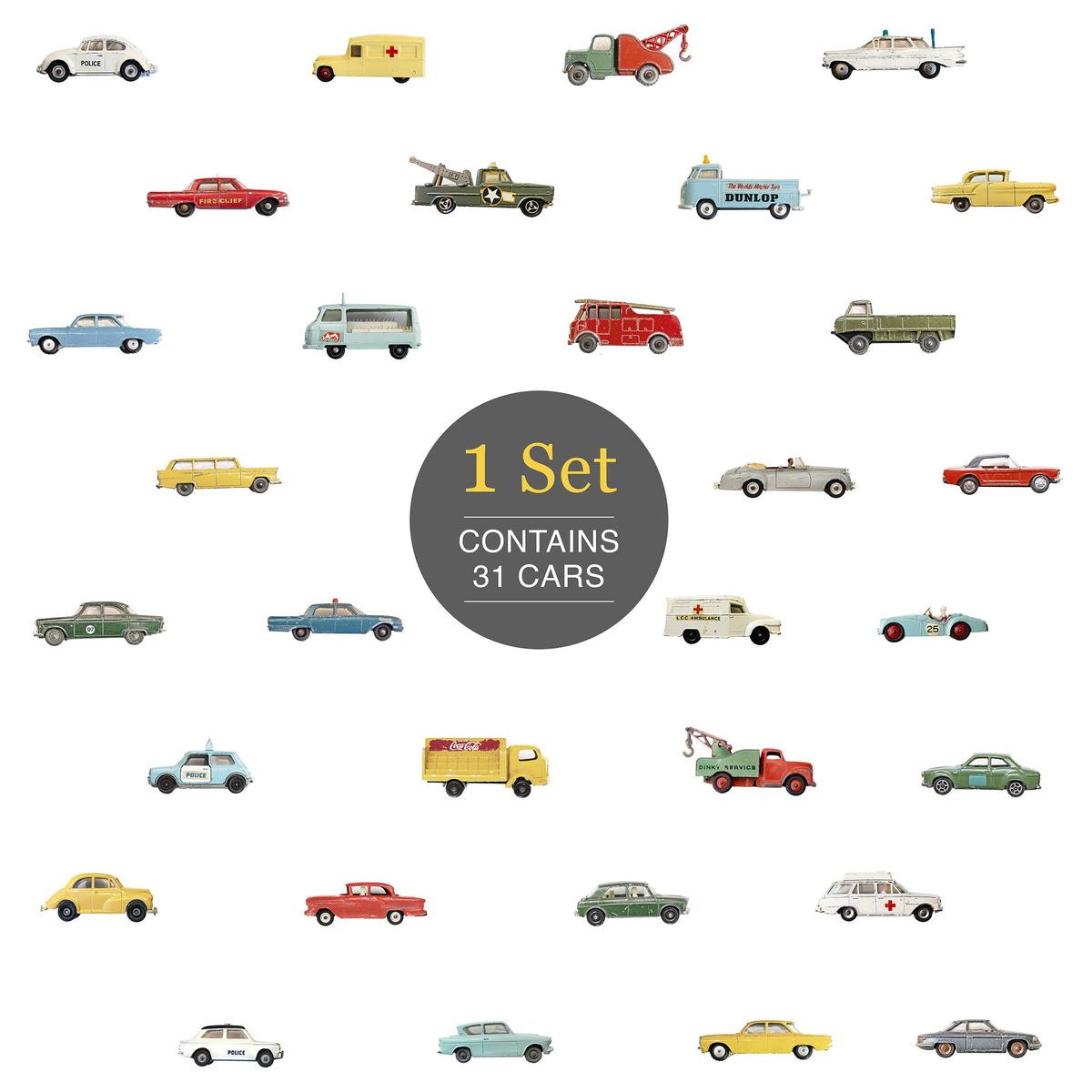 Vintage Toy Cars Wall Stickers