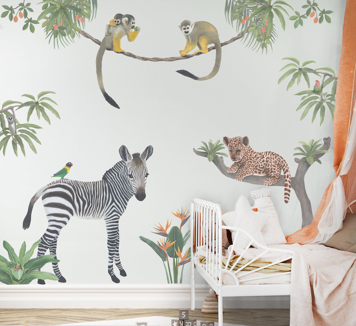 Safari Animals Fabric Wall Stickers