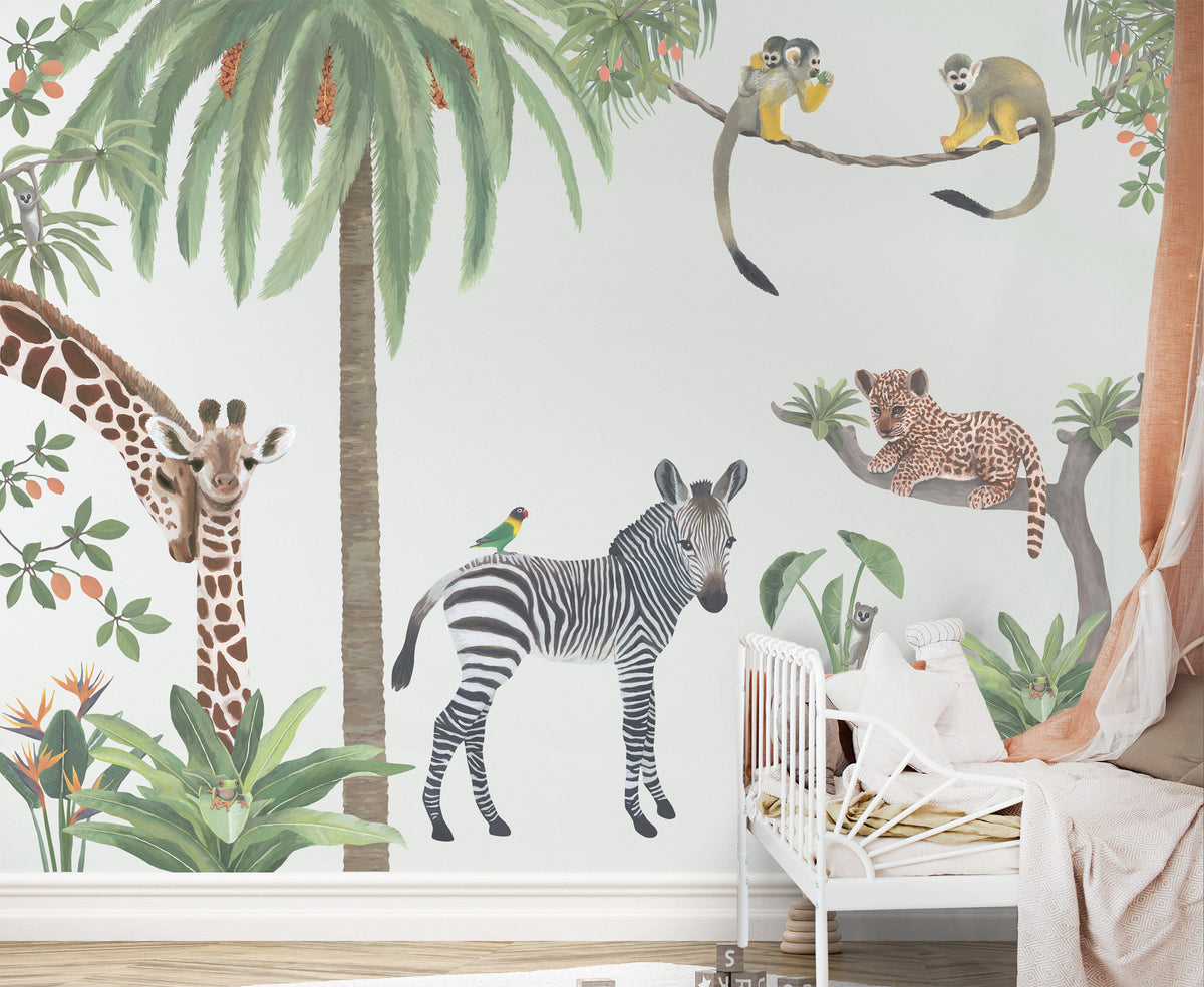 Safari Animals Fabric Wall Stickers