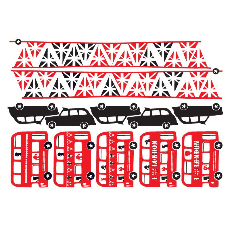 London Bus and Taxi Children&#39;s Wall Sticker