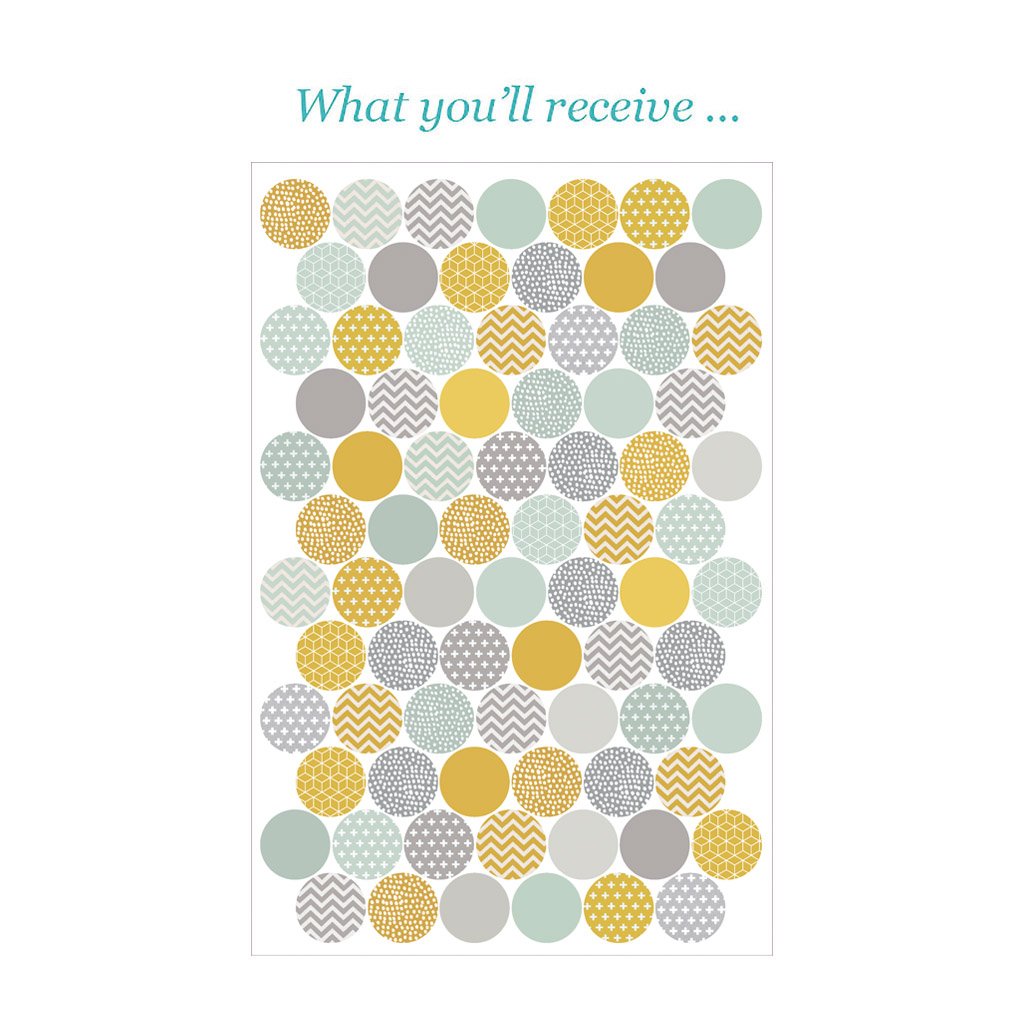 Mustard &amp; Mint Polka Dot Wall Stickers