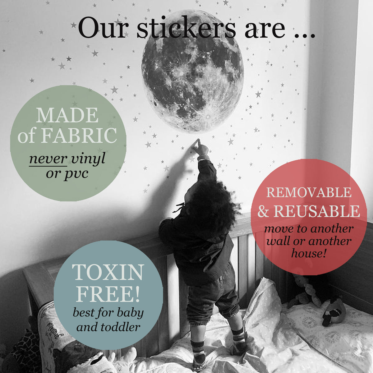 Safari Animals Fabric Wall Stickers