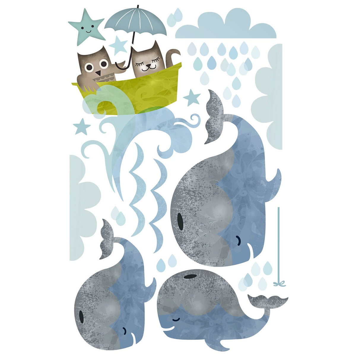 Owl &amp; Pussycat Nursery Wall Sticker