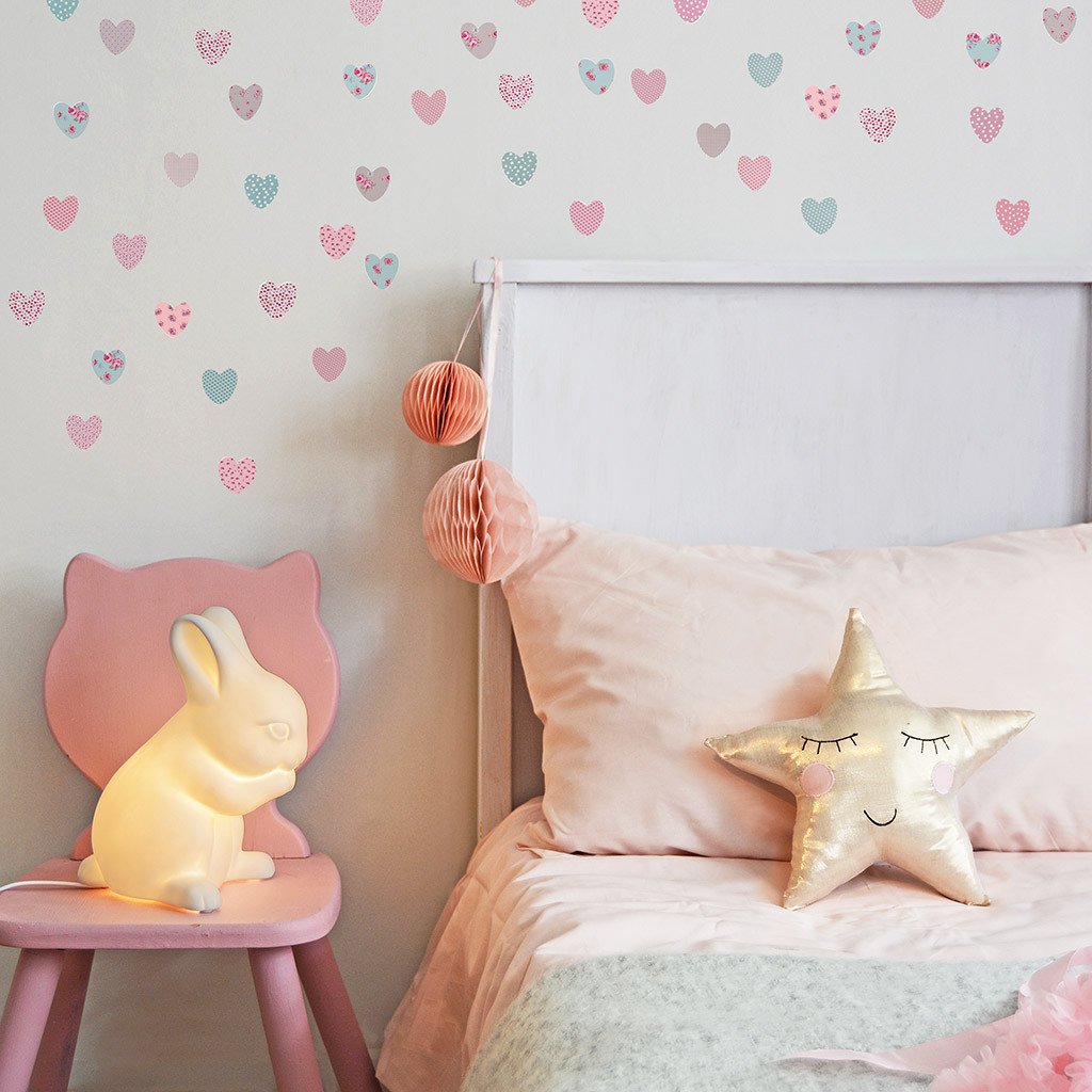 Vintage Floral Hearts Wall Stickers