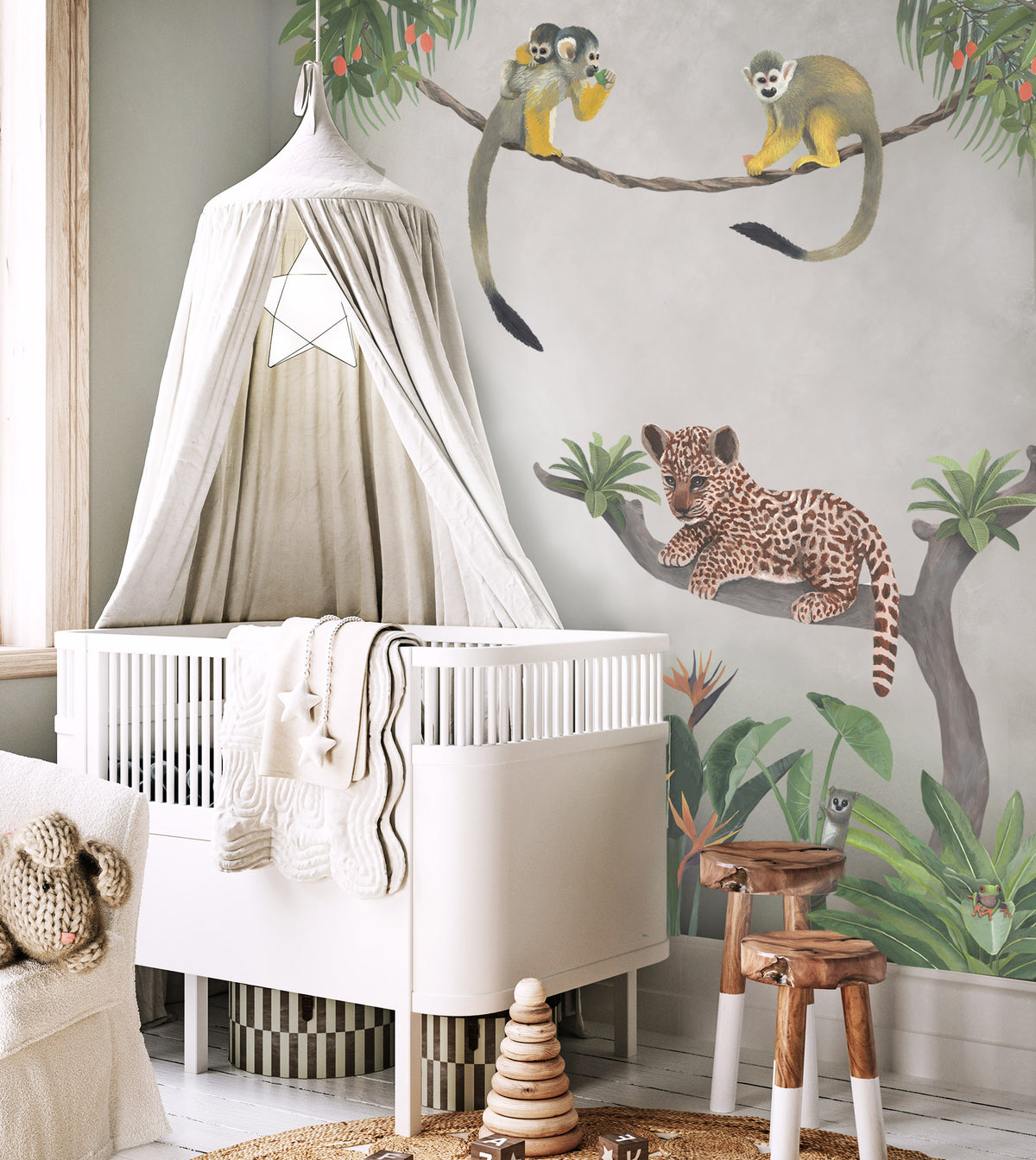 Safari Animals Fabric Wall Stickers