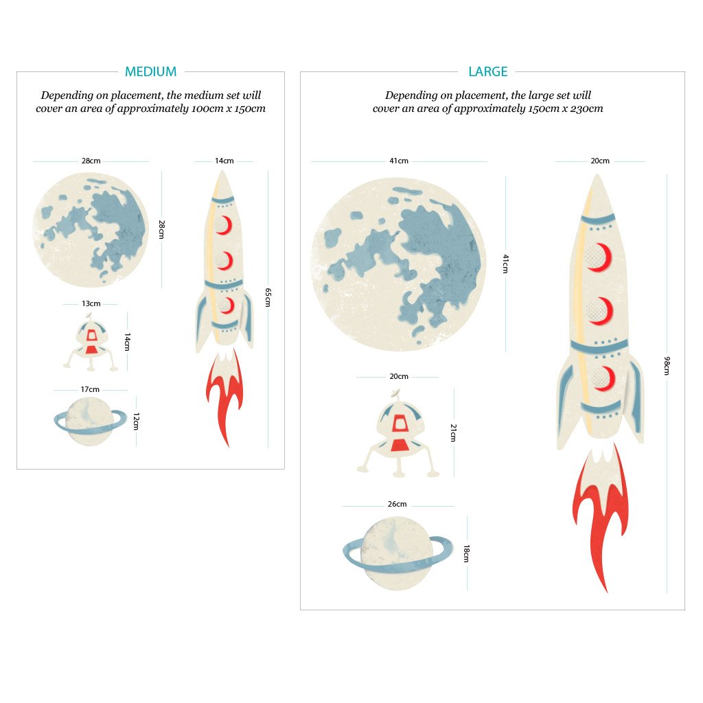 Space Rockets wall sticker