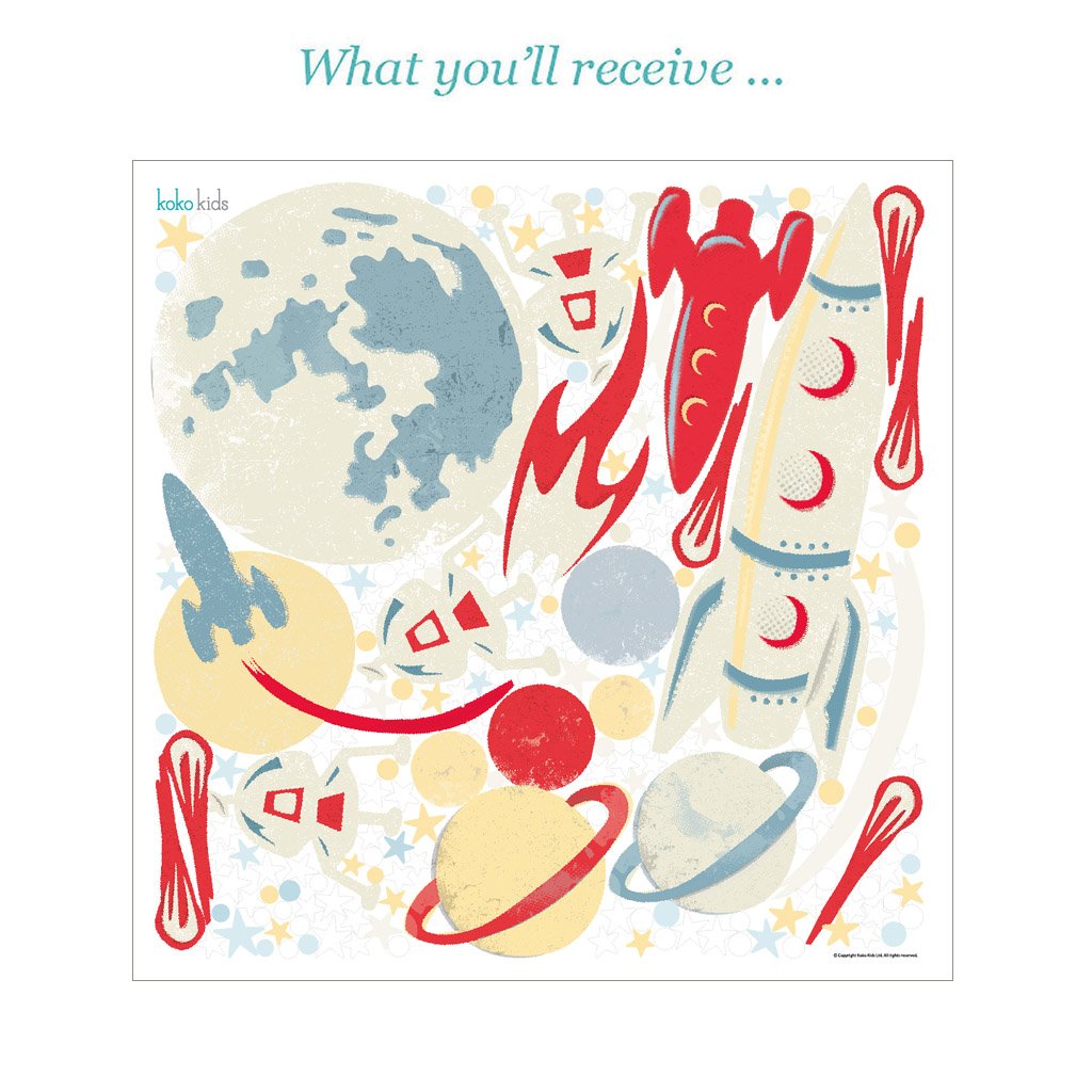 Space Rocket Wall Stickers