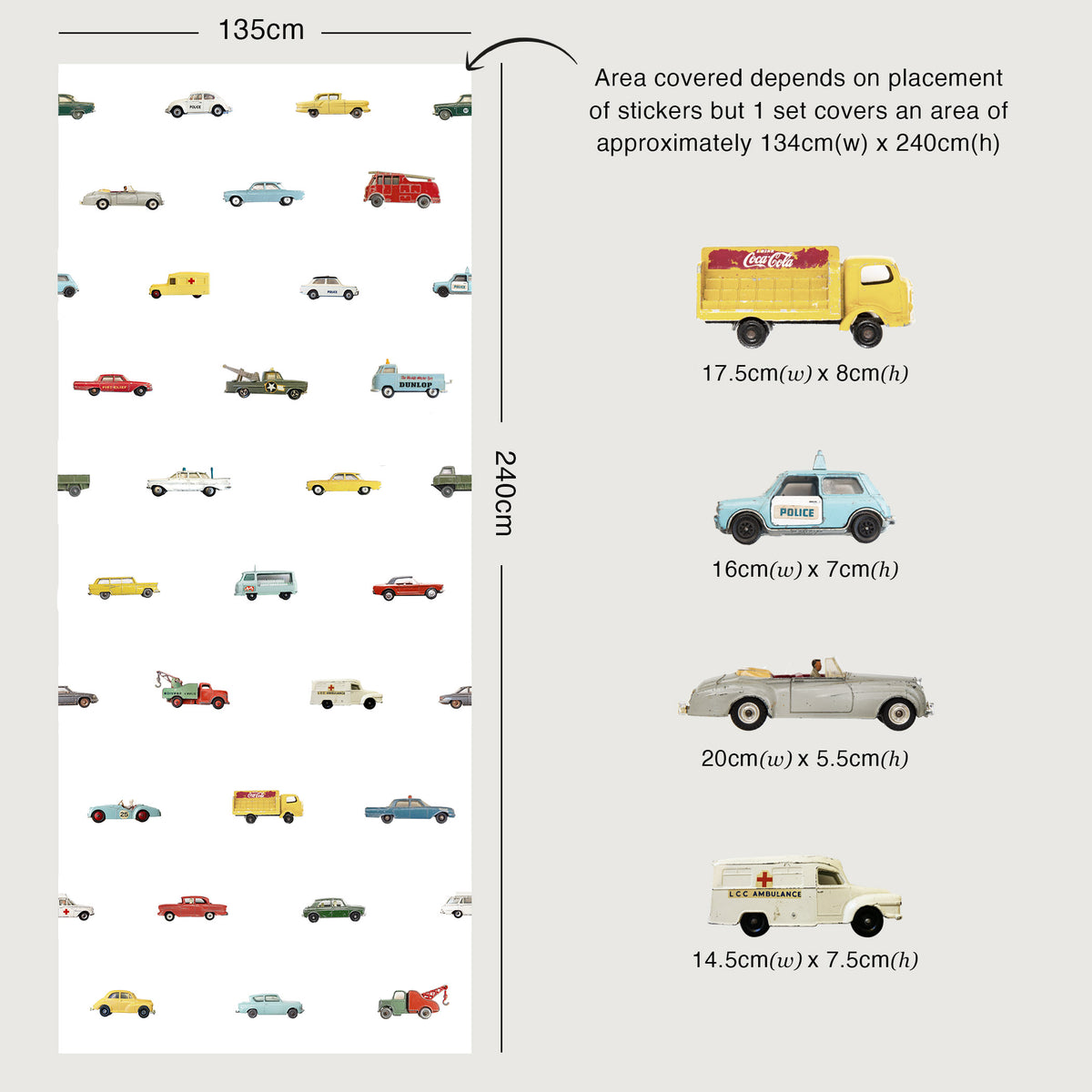 Vintage Toy Cars Wall Stickers