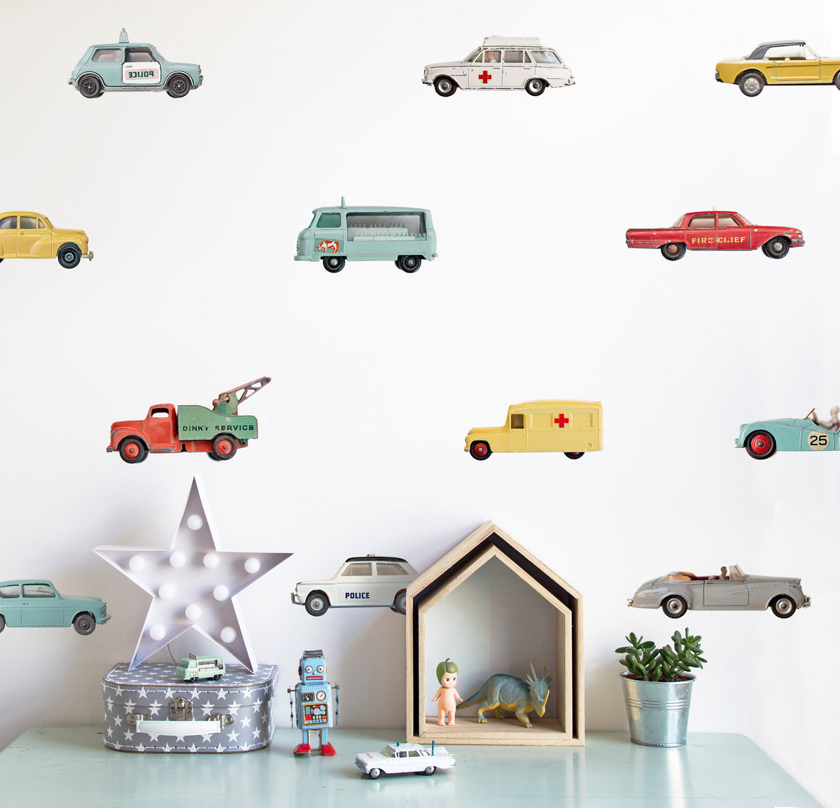 Vintage Toy Cars Wall Stickers