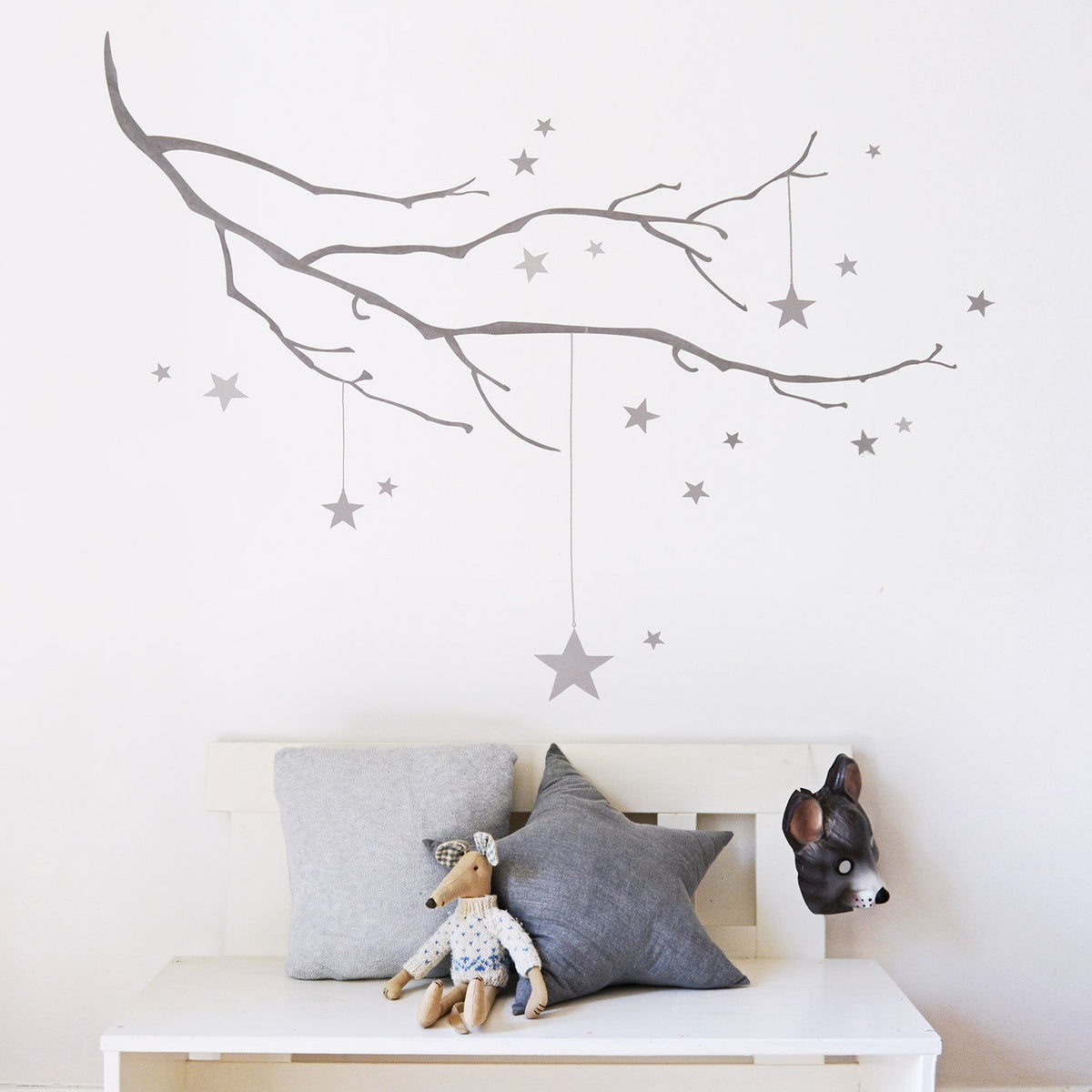 Winter Branch and Stars Nursery Wall Sticker