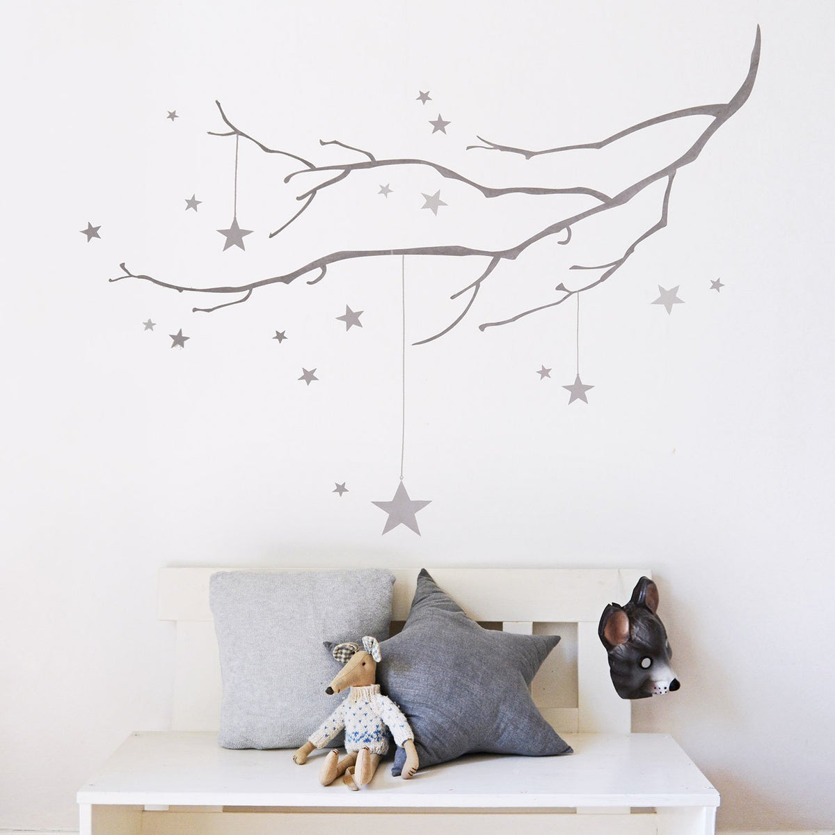 Winter Branch with Stars Wall Sticker