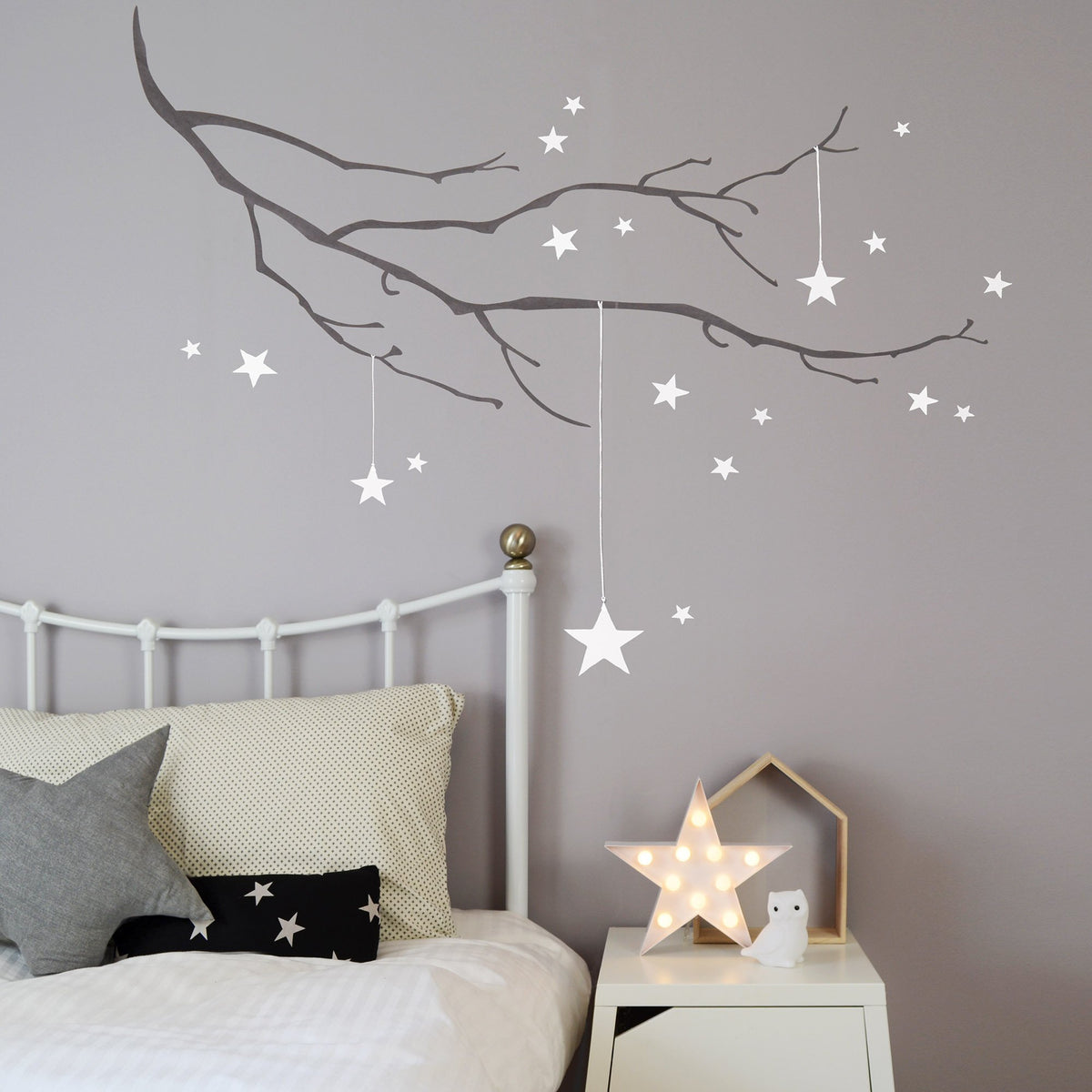 Winter Branch with Stars Wall Sticker