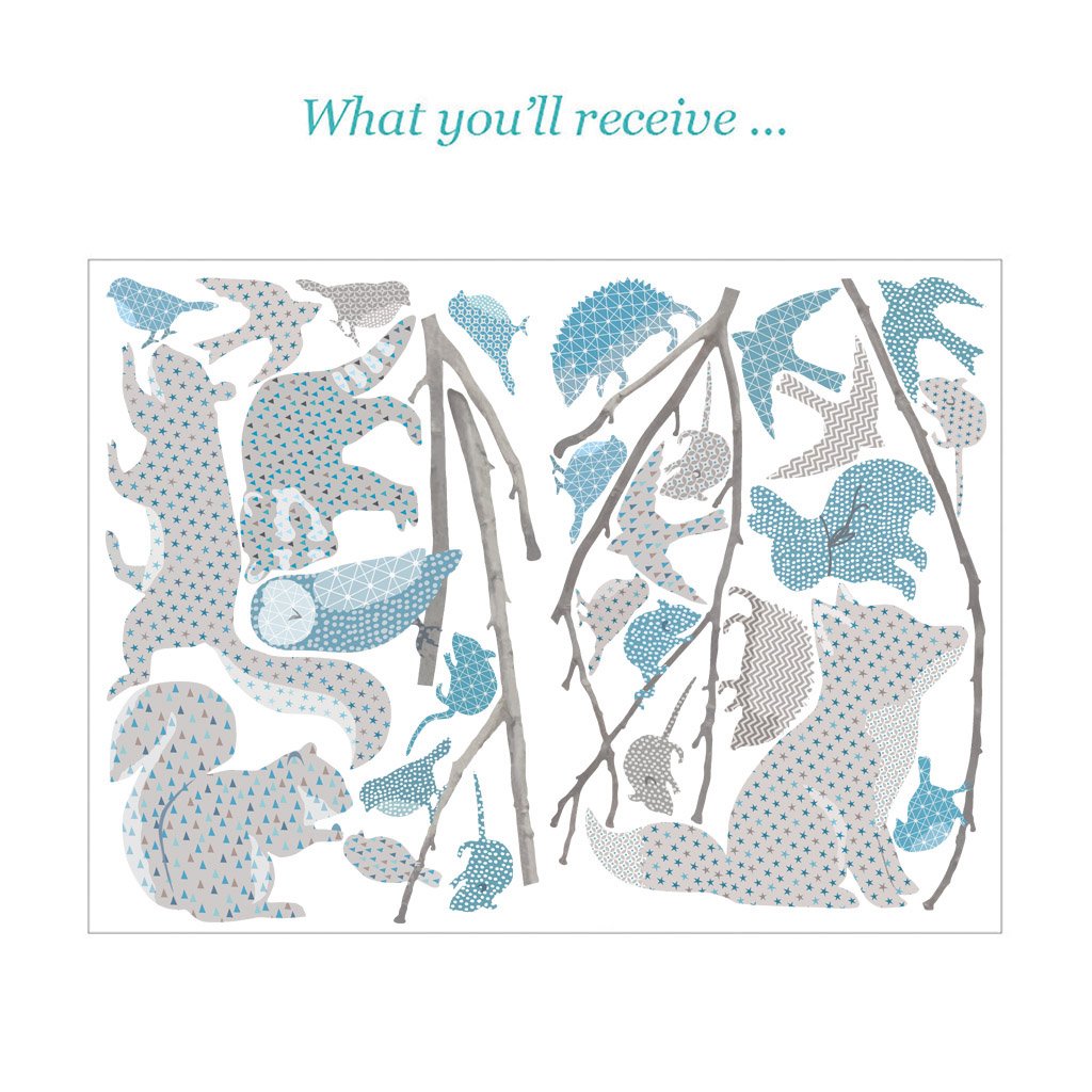 Woodland Animals on Branch Wall Sticker