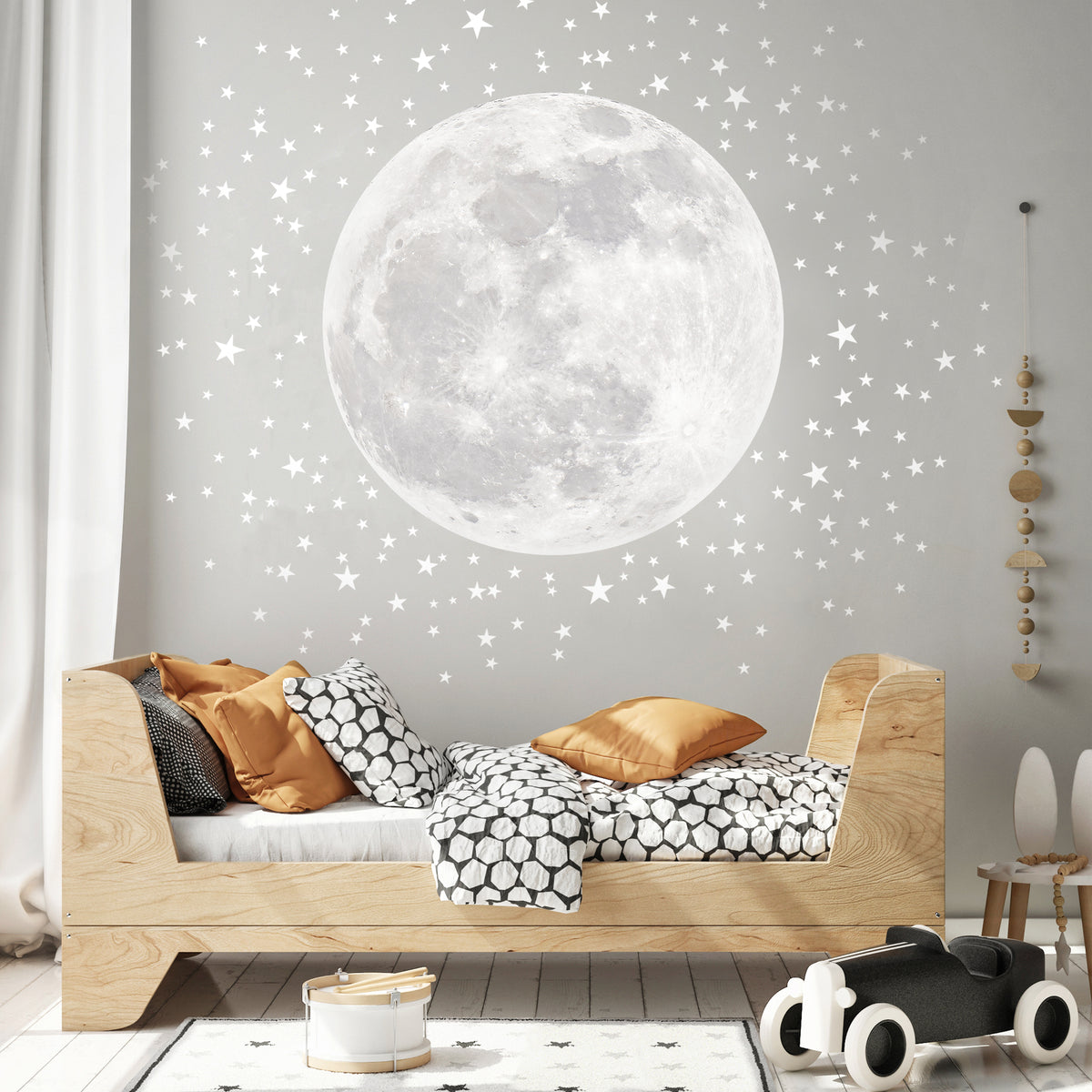 Pale Moon &amp; Stars Wall Sticker