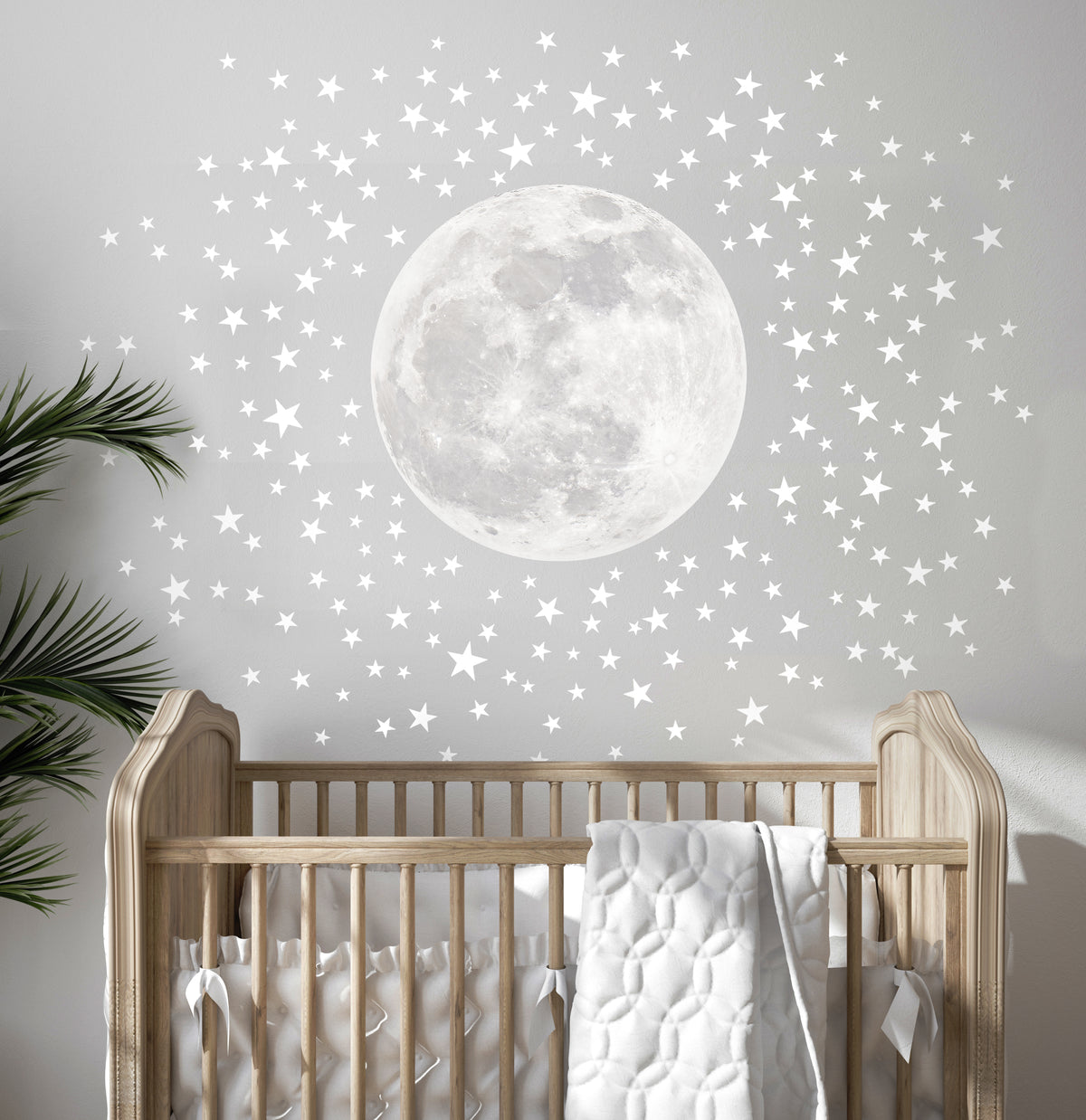 Pale Moon &amp; Stars Wall Sticker