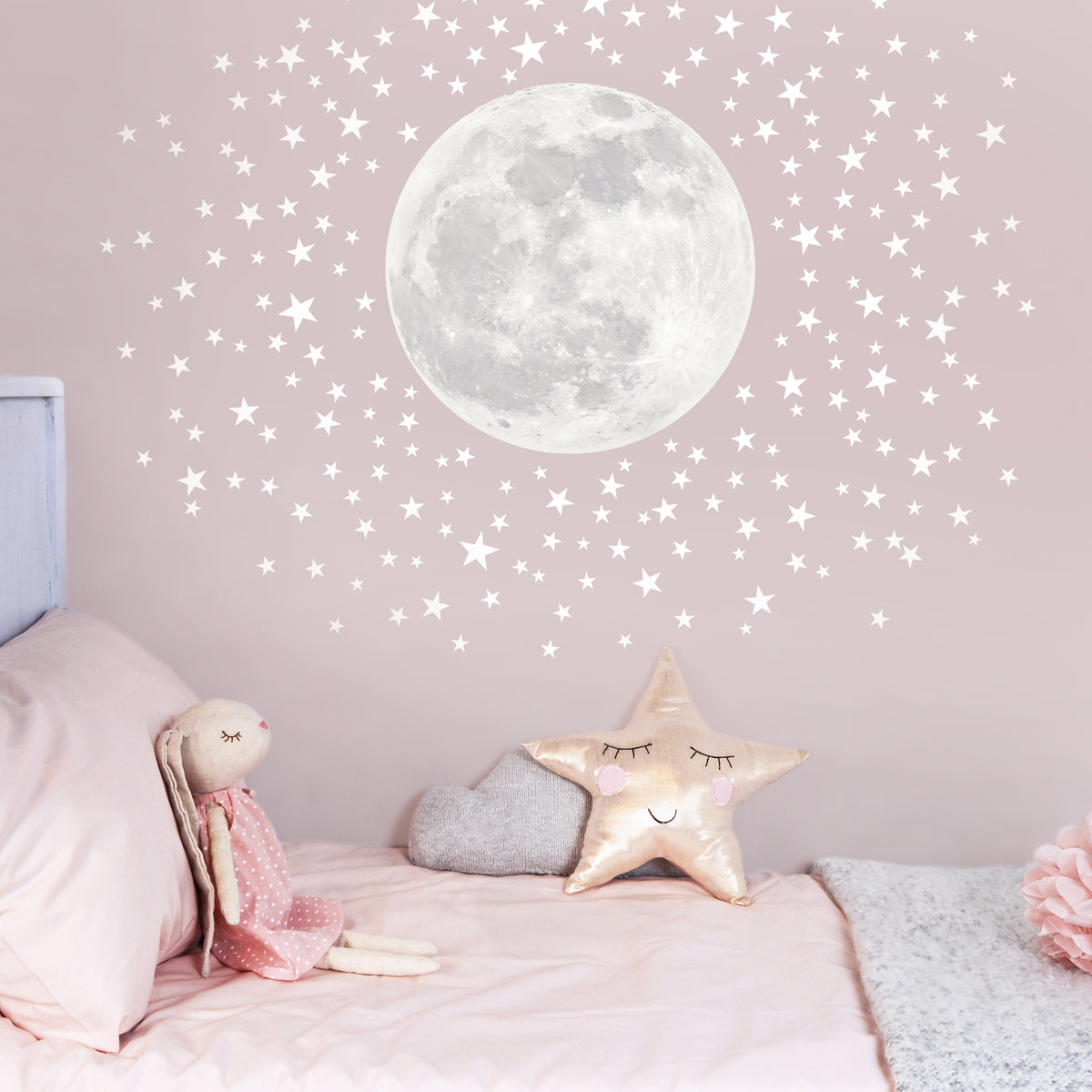 Pale Moon &amp; Stars Wall Sticker